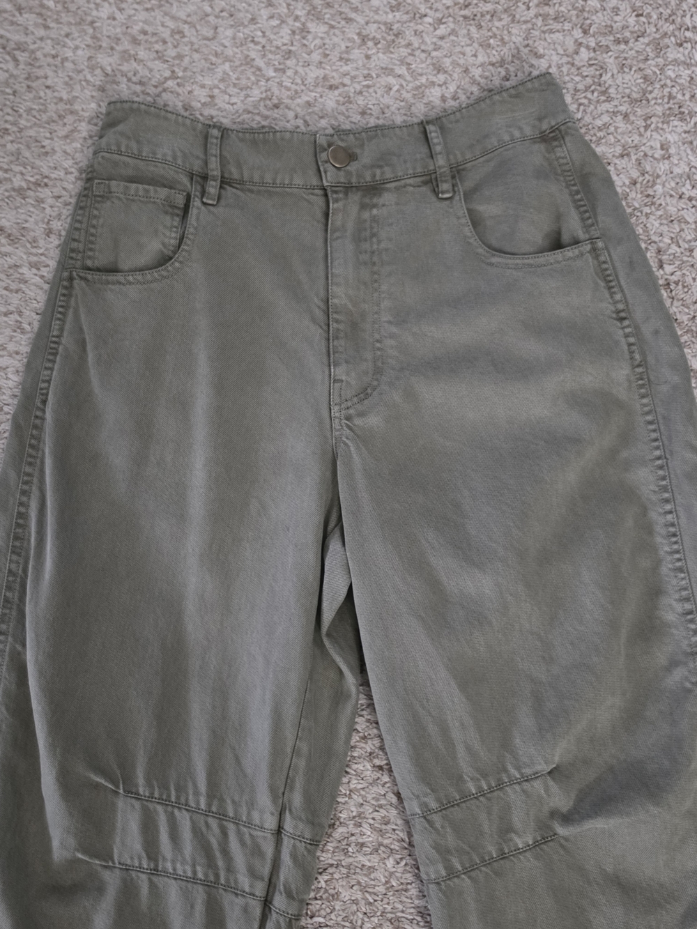 YFB Young Fabulous & Broke Barrel Jean Olive Green Ankle Length Womens Medium - Picture 2 of 7